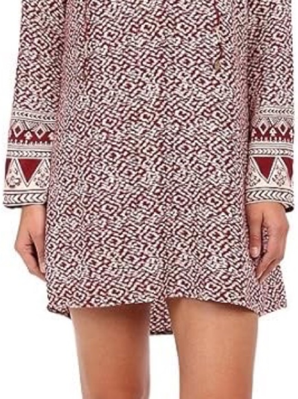 Billabong Red and White Printed Mini Dress